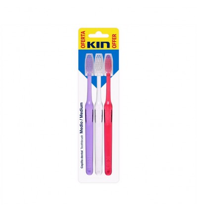 Kin Cepillo Dental Medio 3 Unidades