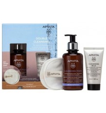 Apivita Cremiger Reinigungsschaum 200ml + Reinigungsmilch 50ml + Abschminkteller