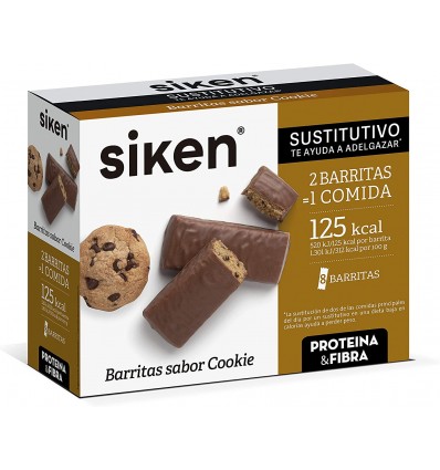 Siken Sustitutivo Barrita Cookie 8 Unidades