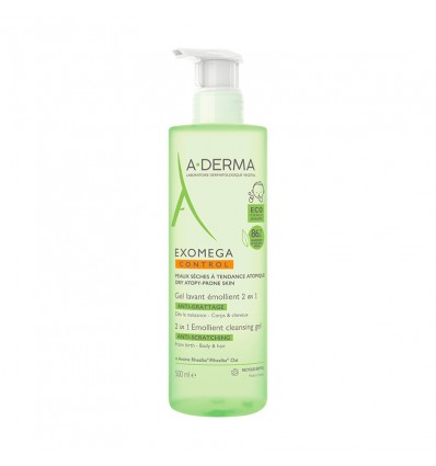 Aderma Exomega Control Gel Limpiador 2 En 1 500 ml