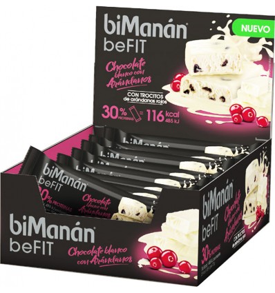 Bimanan Befit Barrita Chocolate Blanco Con Arandanos 20 Unidades Expositor
