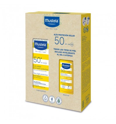 Mustela Leche Solar SPF 50+ 100ml + Stick Solar SPF 50+ 9ml Mustela Leche Solar SPF 50+ 100ml + Stick Solar SPF 50+ 9ml