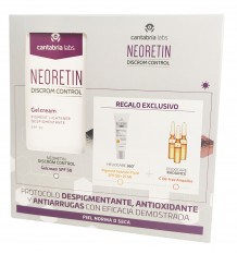 Neoretin Discrom Gel Crema spf50 40ml + Minitalla Heliocare + 3 Ampollas C Oil Free