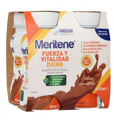 Meritene Fuerza y Vitalidad Drink Chocolate  125ml 4 Unidades