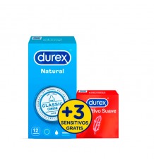 Durex Preservativos Natural Plus 12 unidades Regalo 3 sensitivos
