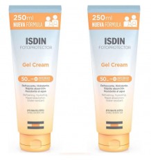 De la crème solaire Isdin 50 Gel Crème 250 ml boîte Duplo Promotion