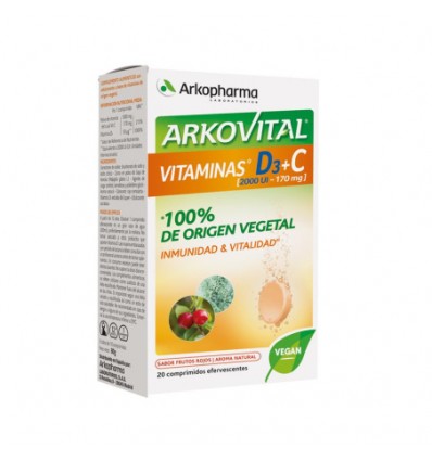 Arkovital Vitamina D3 C Vegetal 20 Comprimidos Efervescentes Arkopharma