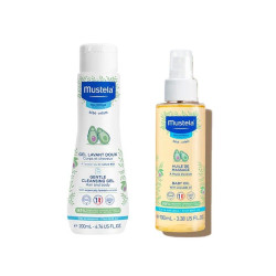 Mustela Gel de Baño Suave 200ml + Aceite de Masaje 100ml