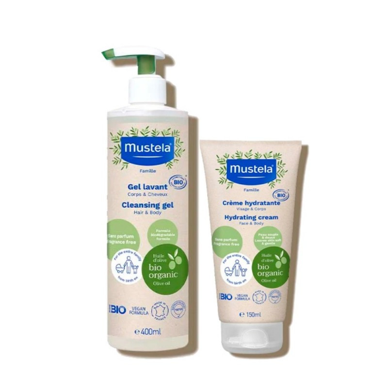 Mustela Gel Bio 400ml + Crema Hidratante Bio 150ml