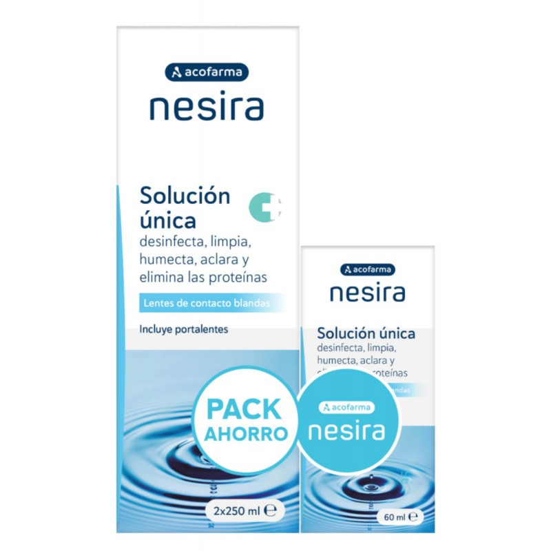 Nesira Solución Única Para Lentillas 250ml + 250ml + 60ml