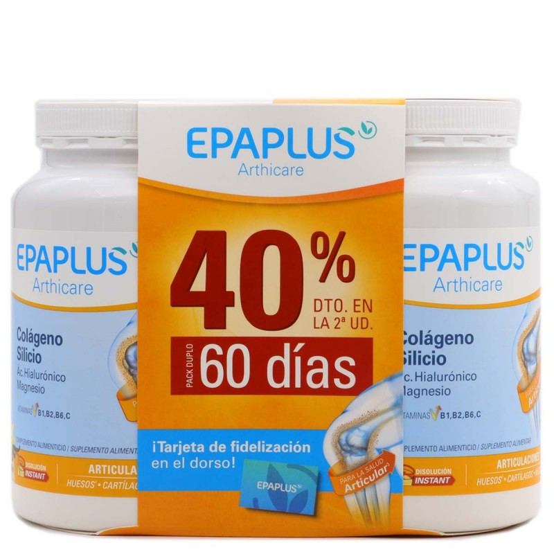 Epaplus Articulaciones Colágeno + Silicio Sabor Vainilla 334 Gramos + 334 Gramos Duplo