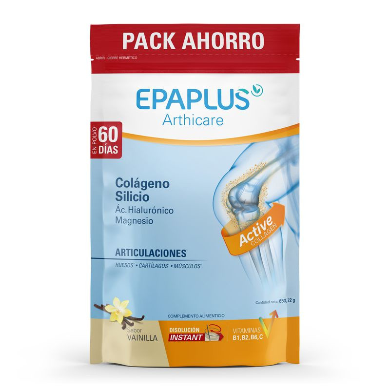 Epaplus Articulaciones Colágeno + Silicio Instant Sabor Vainilla 650 Gramos