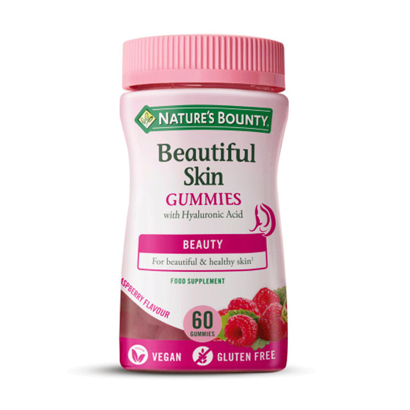 Nature's Bounty Beautiful Skin Acido Hyaluronico 60 Gominolas Sabor Frambuesa