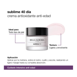 Sublime 40 día Crema Antioxidante Anti edad 50 ml Bella Aurora