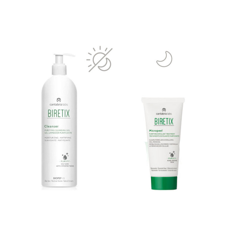 Biretix Rutina Limpieza Piel Con Tendencia Acnéica Cleanser 400ml + Micropeel 50ml