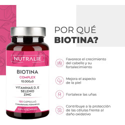 Nutralie Biotina Con Vit D Y E  Pelo, Piel, Uñas 120 Cápsulas