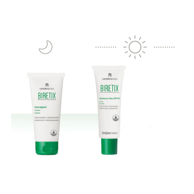 Biretix Rutina Cuidado Piel Acne Moderado Isorepair 50ml + Hydramat Day Spf30 50ml