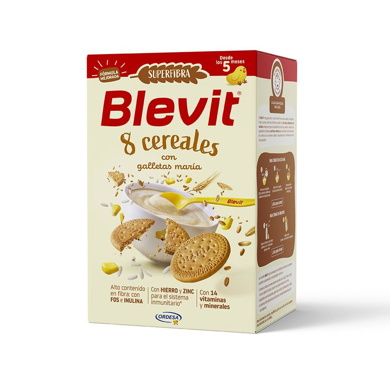 Blevit Superfibra 8 cereales con galletas maría 500 Gramos