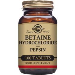 Solgar Betaina Clorhidrato Pepsina 100 Comprimidos