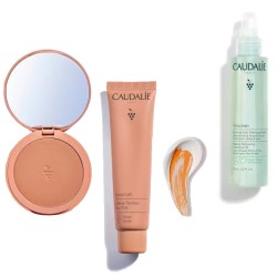 Caudalie Maquillaje Clean Vinocrush Polvos 8.5 g + Crema con Color Tono 4 30ml+ Aceite Limpiador 75ml