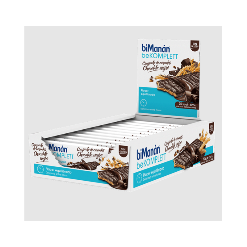 Bimanan Bekomplett Snack Sin Gluten Chocolate Negro 20 Barritas