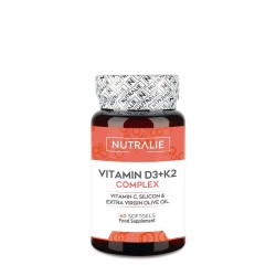 Nutralie Vitamina D3 + K2 Complex 10000 UI con Vitamina C 60 Cápsulas