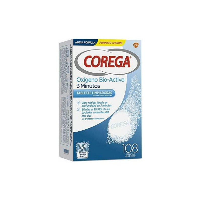 Corega Oxígeno Biactivo 108 comprimidos efervescentes