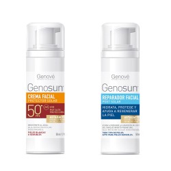 Genosun Pack Fotoprotector Facial Fluido Antiaging SPF50+ 50ml + Reparador Facial 50ml