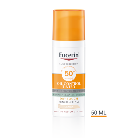 Eucerin Protector Solar Oil Control FPS 50+ con color tono claro 50ml