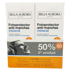 Bella Aurora Fotoprotector Mineral SPF50 50ml + 50ml Duplo Promocion