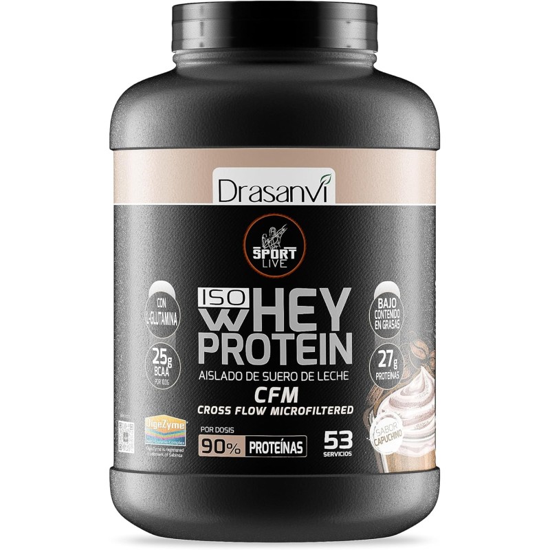 Whey Protein Aislado Capuchino 1.6kg Sport Live Drasanvi