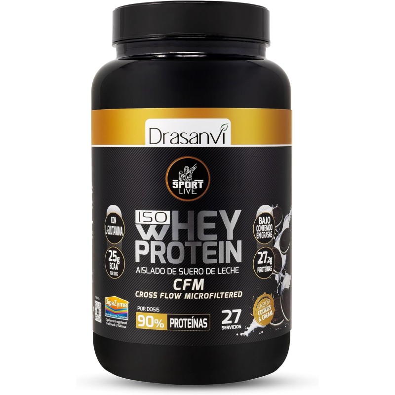 Whey Protein Aislado Cookies And Cream 800g Sport Live Drasanvi