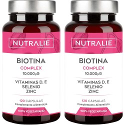 Nutralie Biotina Con Vit D Y E  Pelo, Piel, Uñas 120 Cápsulas + 120 Cápsulas Duplo Promocion