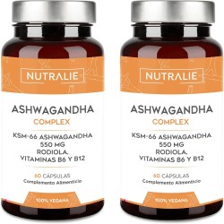 Nutralie Ashwagandha Con B6 + B12 Y Rodiola Ansiedad 60 Cápsulas + 60 Cápsulas Duplo Promocion