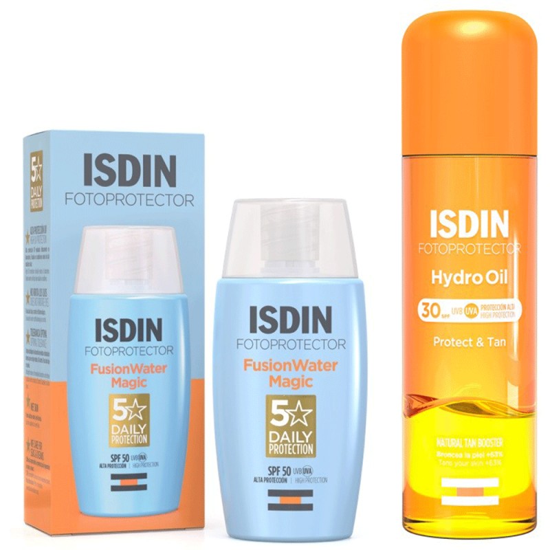 Fotoprotector Isdin Pack fusion Water Spf 50+ 50 ml + Hydro Oil Spf30 200 ml