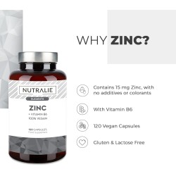 Nutralie Zinc + Vitamina B6 Piel Acné Pelo 120 Cápsulas