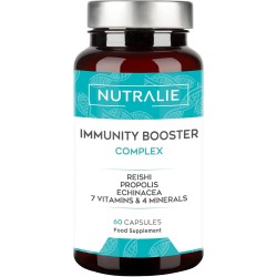 Nutralie Immunity Booster Complex Vit C + Equinacea + Própolis + Reishi + Zinc + Selenio + Hierro 60 Cápsulas