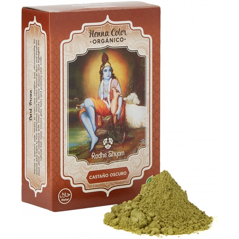 Radhe Shyam Henna Color Castaño Oscuro 100 gr Radhe Shyam Henna Color Castaño Oscuro 100 gr