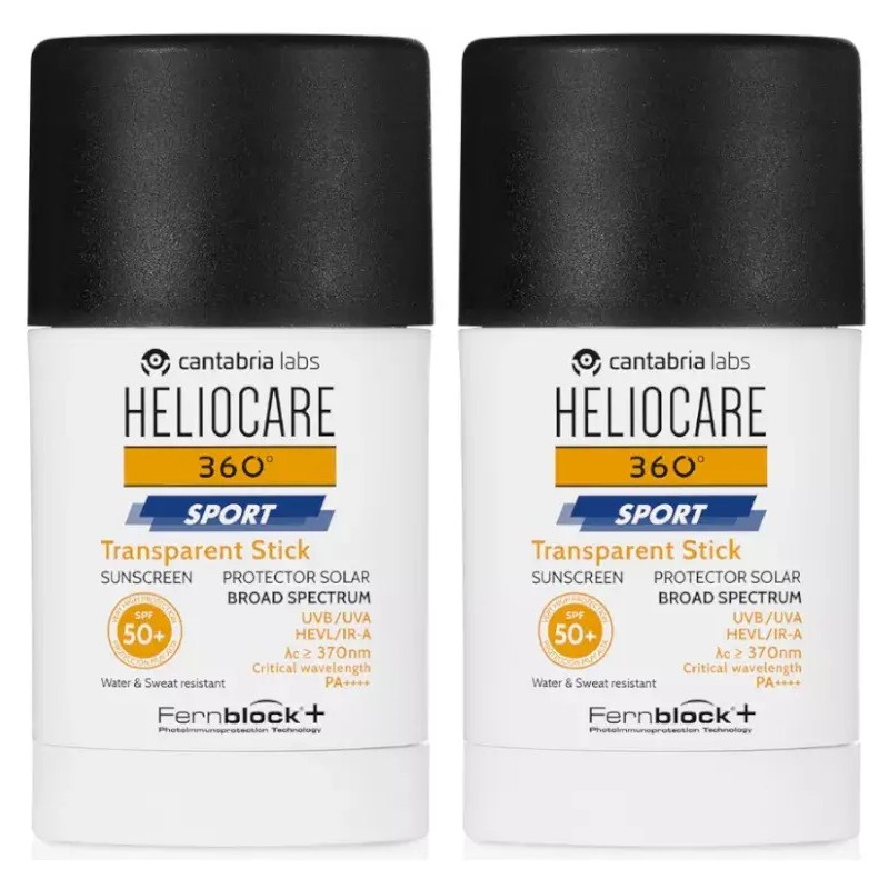 Heliocare 360 Sport Transparent Stick 25g + 25g Duplo Promocion Heliocare 360 Sport Transparent Stick 25g + 25g Duplo Promocion