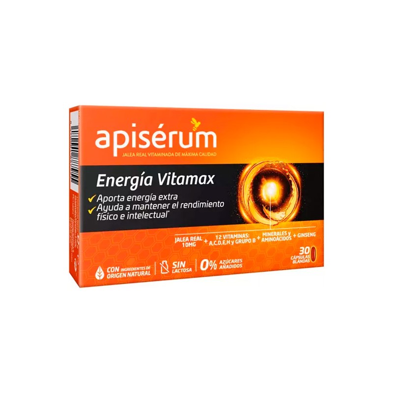 Apisérum Energia Vitamax Jalea Real 30 Cápsulas