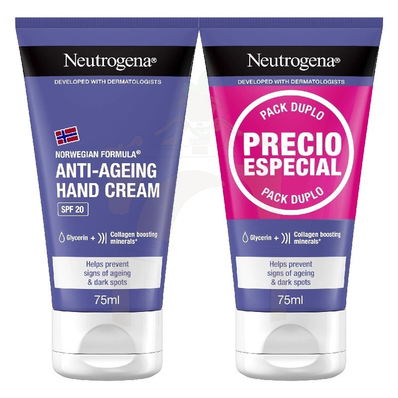 Neutrogena Crema de Manos Visibly Renew SPF20+ 75ml + 75ml Pack Duplo Neutrogena Crema de Manos Visibly Renew SPF20+ 75ml + 75ml Pack Duplo