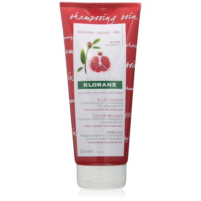 Klorane Champú a la Granada Cabello Teñido Sin sulfatos 200 ml Klorane Champú a la Granada Cabello Teñido Sin sulfatos 200 ml