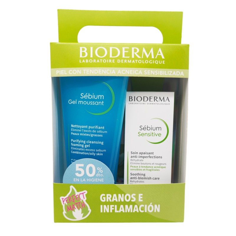 Bioderma Pack Granos e Inflamación Sébium Gel Limpiador 200 ml + Sébium Sensitive 30 ml Bioderma Pack Granos e Inflamación Sébium Gel Limpiador 200 ml + Sébium Sensitive 30 ml