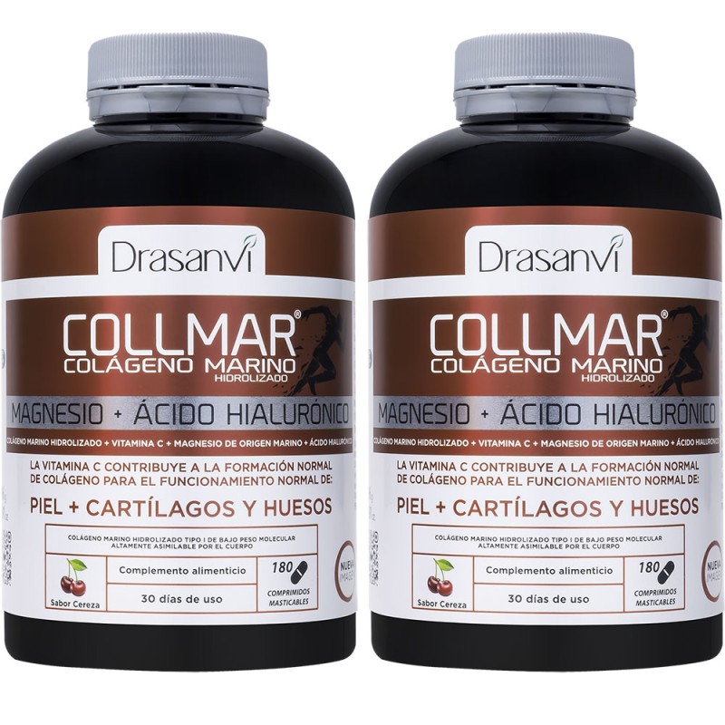 F24 Collmar Colágeno Marino Magnesio Hialurónico Cereza 180 + 180 Comprimidos Masticables Duplo Drasanvi F24 Collmar Colágeno Marino Magnesio Hialurónico Cereza 180 + 180 Comprimidos Masticables Duplo Drasanvi