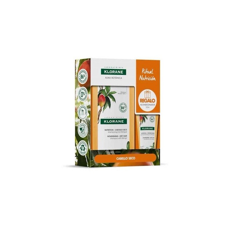 Klorane Champú Nutritivo Mango 400ml + Acondicionador Mango 50ml Klorane Champú Nutritivo Mango 400ml + Acondicionador Mango 50ml