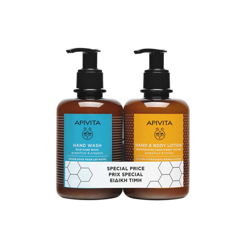 Apivita Jabón de Manos 300ml + Loción de Manos 300ml Pack Duplo Apivita Jabón de Manos 300ml + Loción de Manos 300ml Pack Duplo