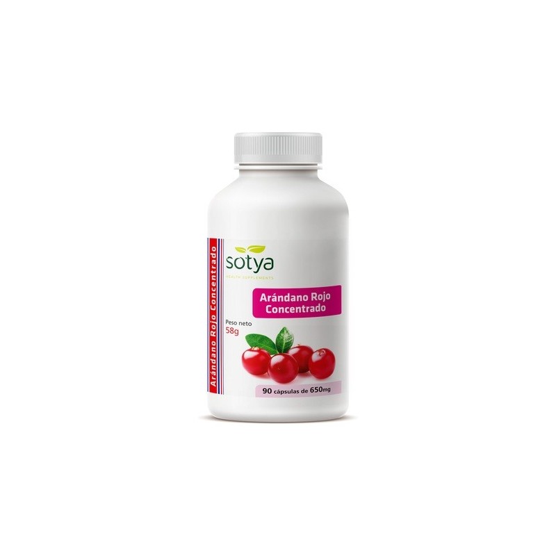 Sotya Arándano rojo concentrado 90 cápsulas de 650mg Sotya Arándano rojo concentrado 90 cápsulas de 650mg