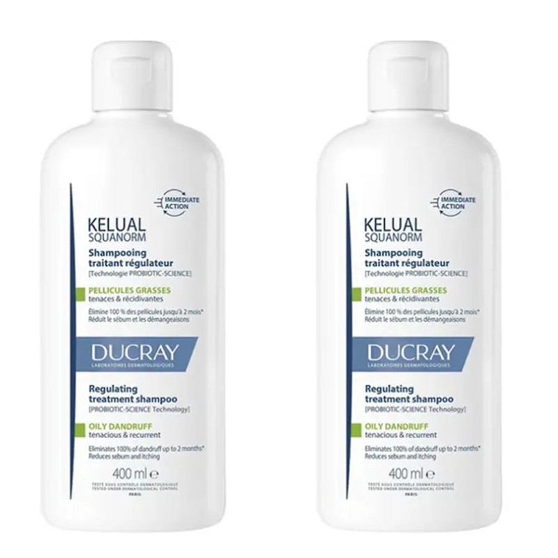 Ducray Kelual Squanorm Champú Caspa Grasa 400ml + 400ml Duplo Promocion Ducray Kelual Squanorm Champú Caspa Grasa 400ml + 400ml Duplo Promocion