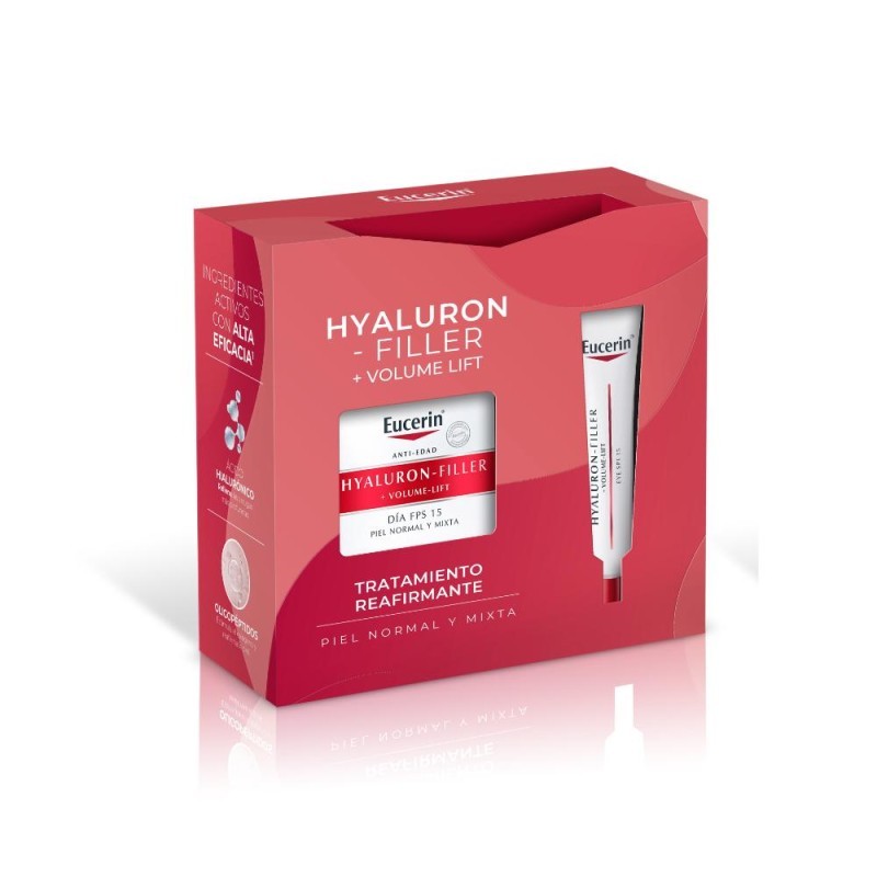 Eucerin Hyaluron Filler Volume Lift Normal Mixta Fps 15 + Contorno de ojos 15 ml
