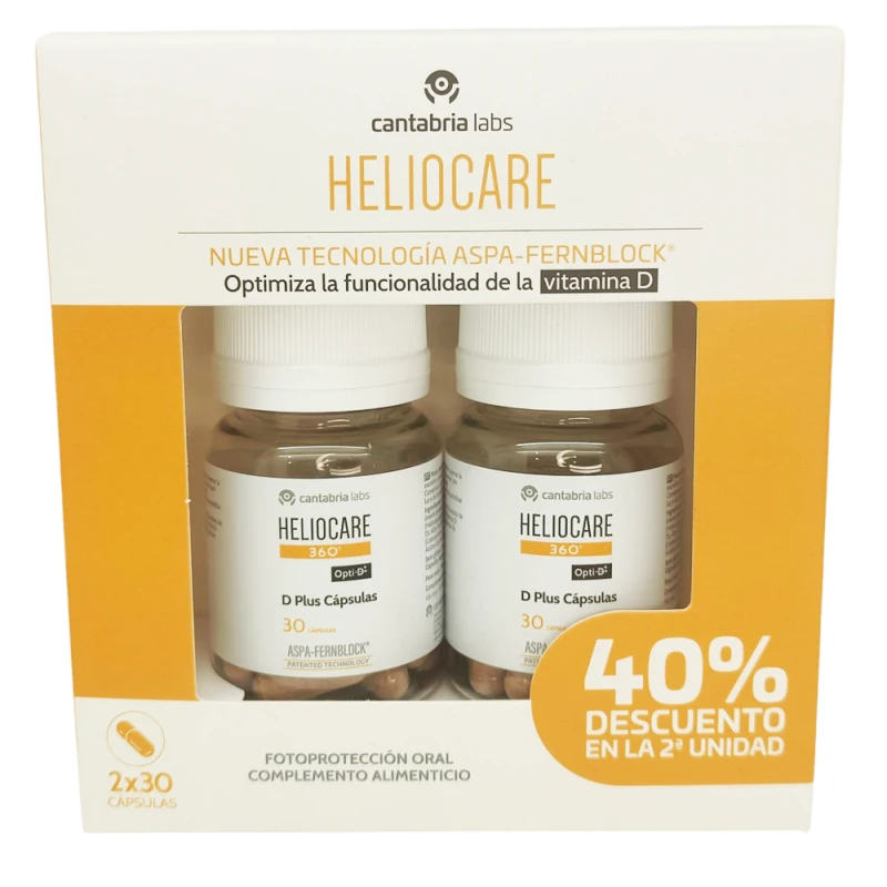 Heliocare 360 D Plus 30 Cápsulas + 30 Cápsulas Duplo Promocion Heliocare 360 D Plus 30 Cápsulas + 30 Cápsulas Duplo Promocion